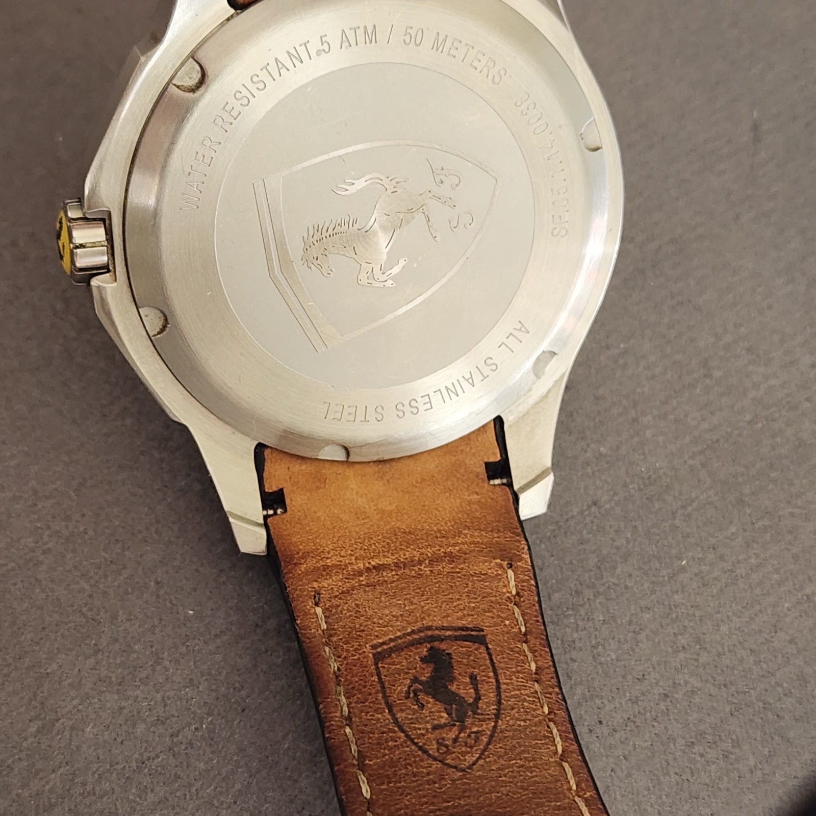 Scuderia FERRARI SF.05.1.14.0038 Silver Dial Black Leather Strap Men’s Watch