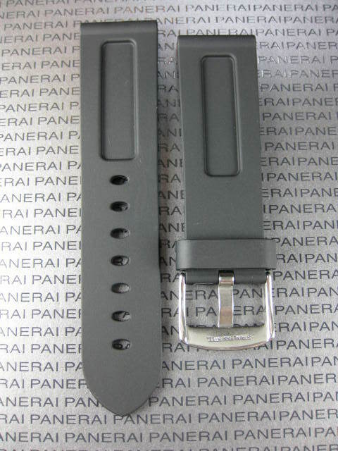 New 24mm Black PU Rubber Strap Tang Diver Band 22mm Tongue Buckle PANERAI 24 mm