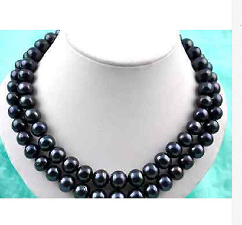 16″ 18″ 20″ 25″ 2Rows 7-8/8-9mm Natural Akoya Cultured Pearl Beads Knot Necklace