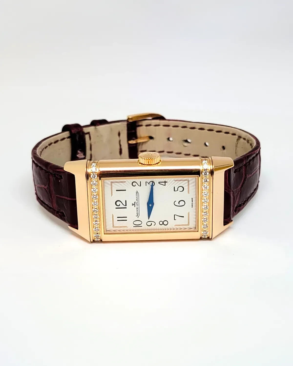 Jaeger-LeCoultre Reverso One Duetto 20MM Rose Gold White/Red Wine Dial JL Jaeger