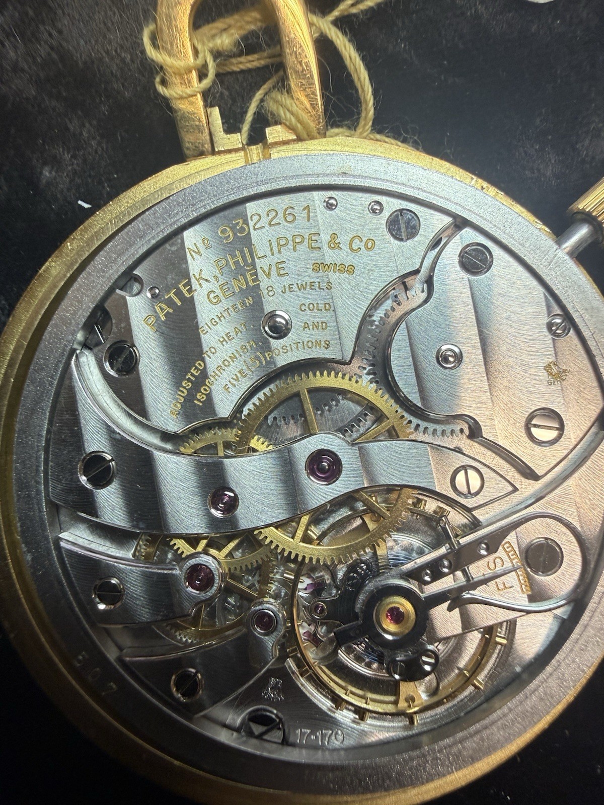 Patek Philippe Model 866 Open Face Pocket Watch 18k YG 47mm White Stick Dial BOX