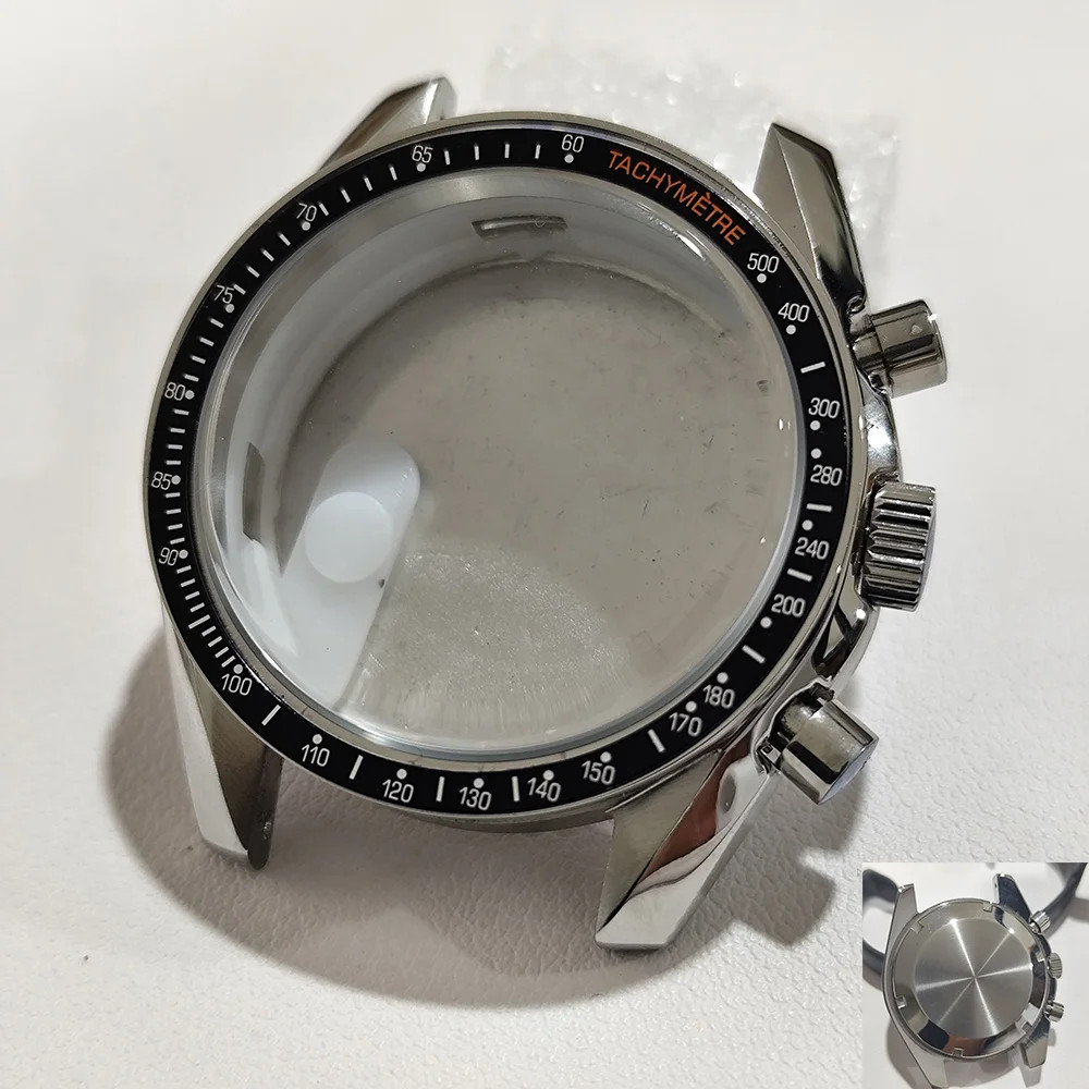 For VK63 Moon Watch 39.7MM Case Moon Pattern Back Chronograph Stainless Steel