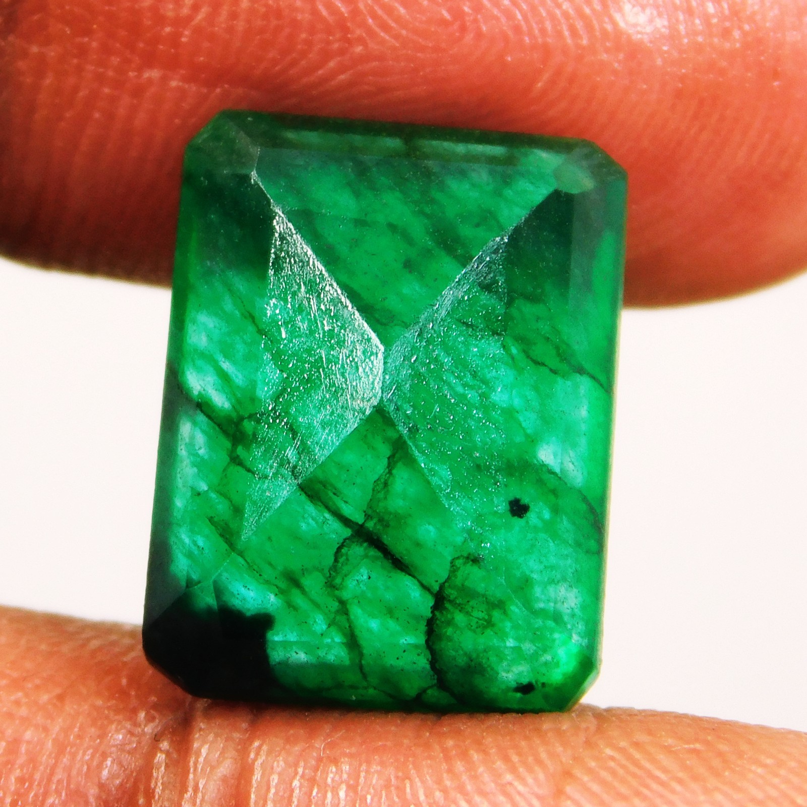 Certified 11.30 Ct Natural Emerald Shape Colombian Green Emerald loose Gemstone