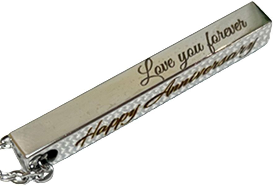 Personalised Necklace Custom Engraved Bar Name Date Pendant Christmas Gift Her