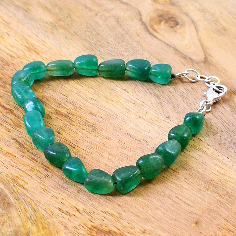 100.00 Cts Natural 7″ Long Green Fluorite Untreated Beads Bracelet NK 06E134