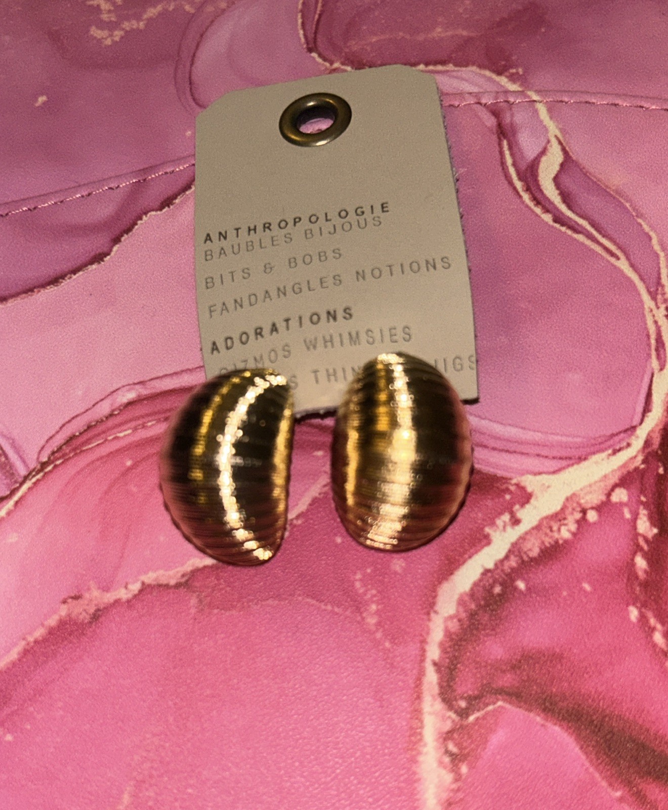 Anthropologie Textured Hoops