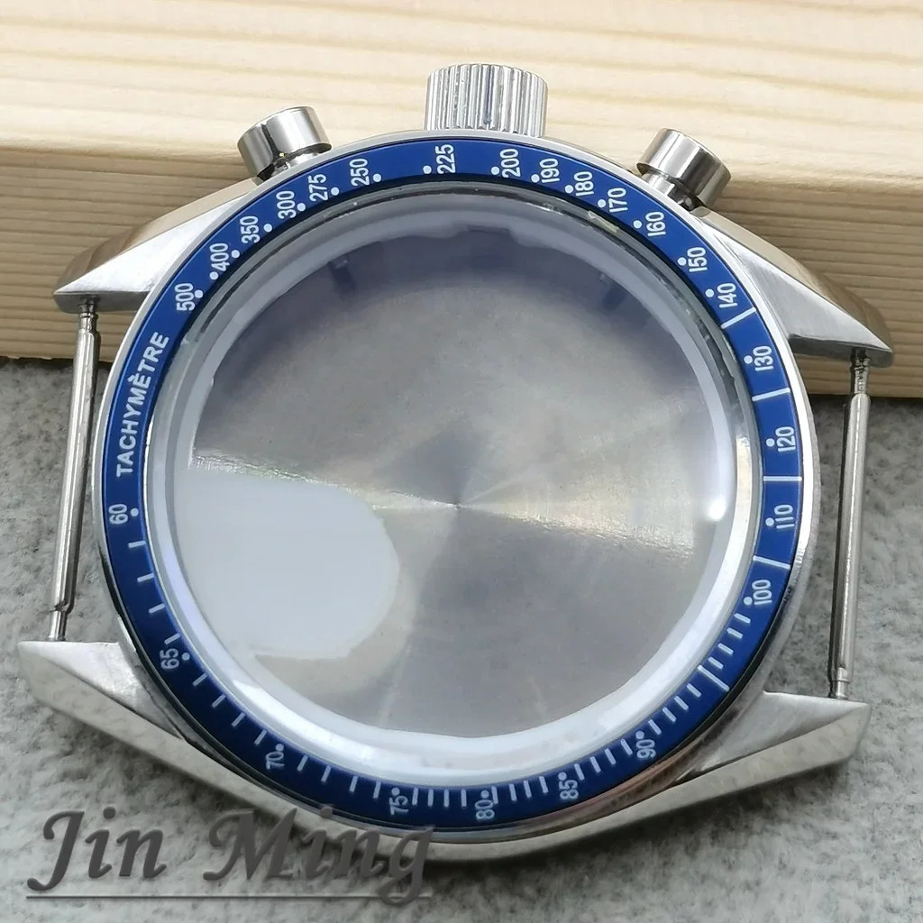 VK63 Case 39.7mm Metal Case Chronograph Case Bezel,watch Sealed Back Moon Watch
