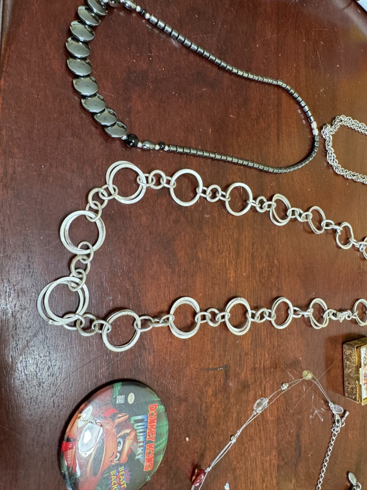 MIXED JEWLERY LOT – EARRINGS, RINGS, BRACELETS, NECKLACES, PINS- MORE