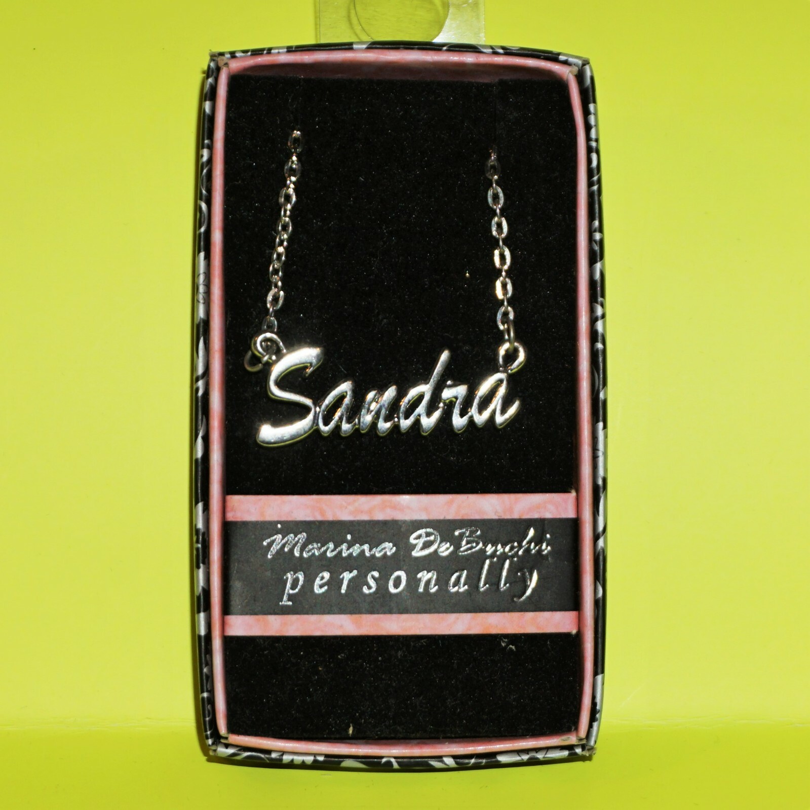 Name Necklace Marina DeBuchi Silver Plated Personalized Choose Name NWT JB