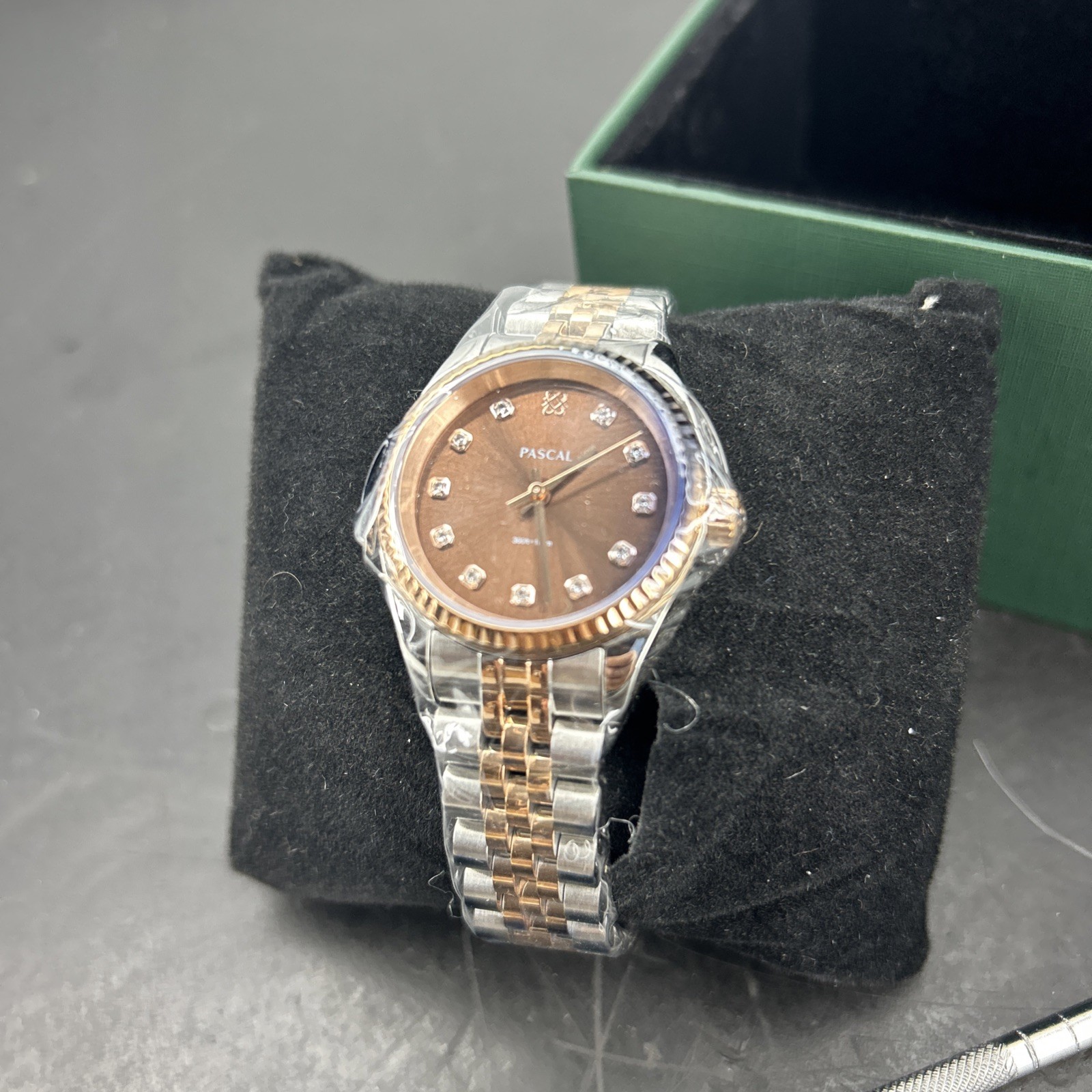 NEW PASCAL WOMAN’S ROSE GOLD/BROWN WATCH! $310.00 MSRP