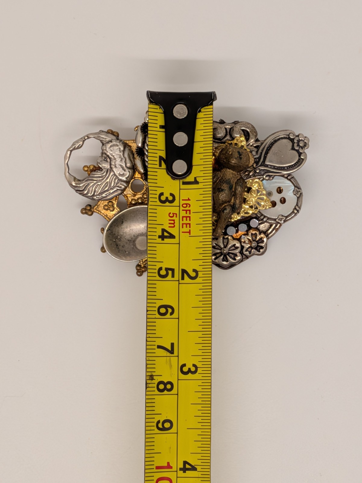 Mixed Metal Brooch Pin, Gold & Silver Tone Assemblage Design – VTG