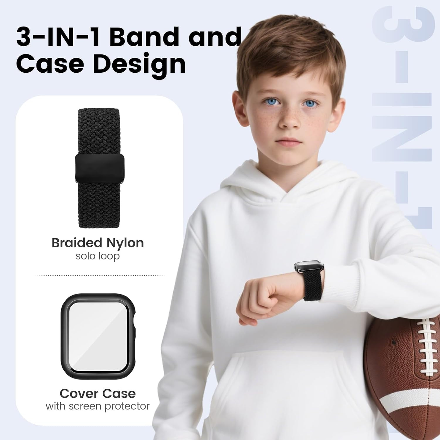 Compatible with Kids Apple Watch Band and Case 38Mm 40Mm 41Mm 42Mm 44Mm 45Mm, Ny