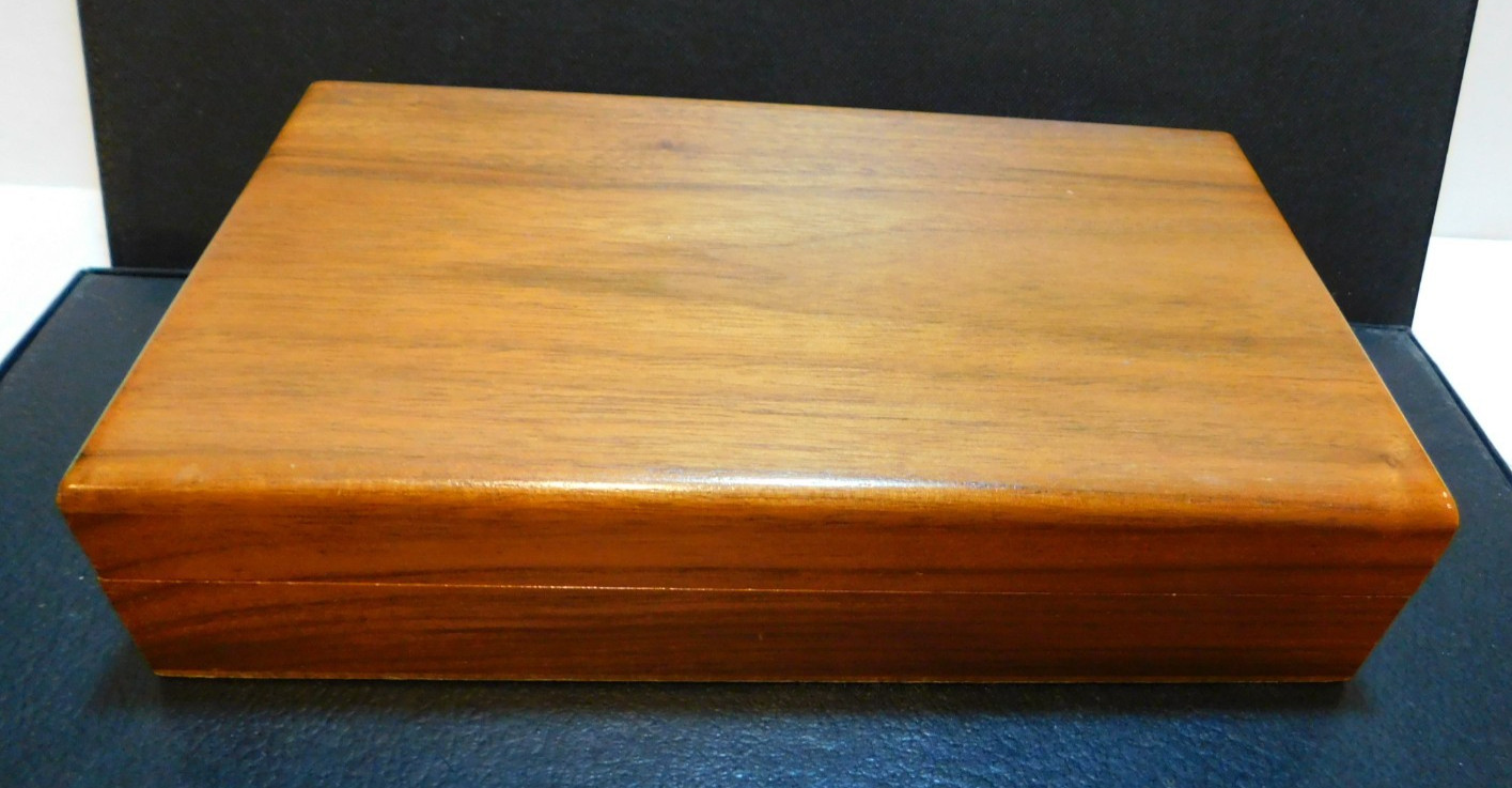 Genuine Walnut 9″ x 5″ x 2″ 12-Compartment Jewelry Box by Decatur Ind.