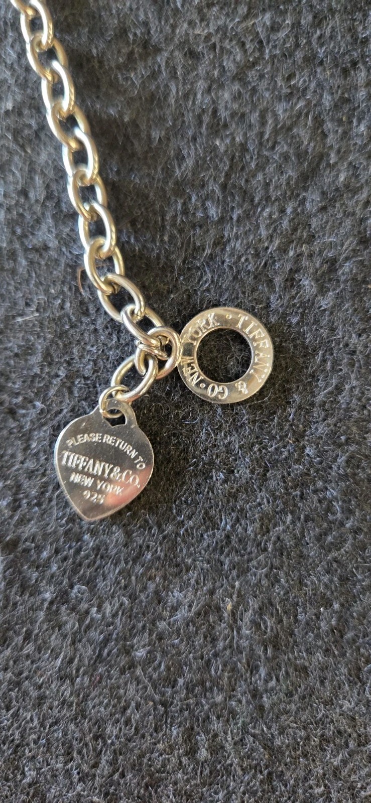 Tiffany & Co. Return to Tiffany Heart Tag 925 Toggle Oval Link Anklet/Bracelet