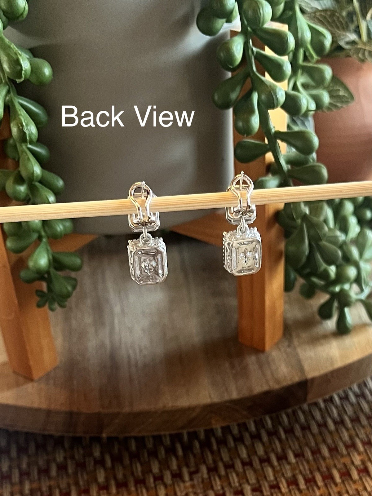 Judith Ripka Sterling Silver Diamonique CZ Double Drop Earrings NWT QVC
