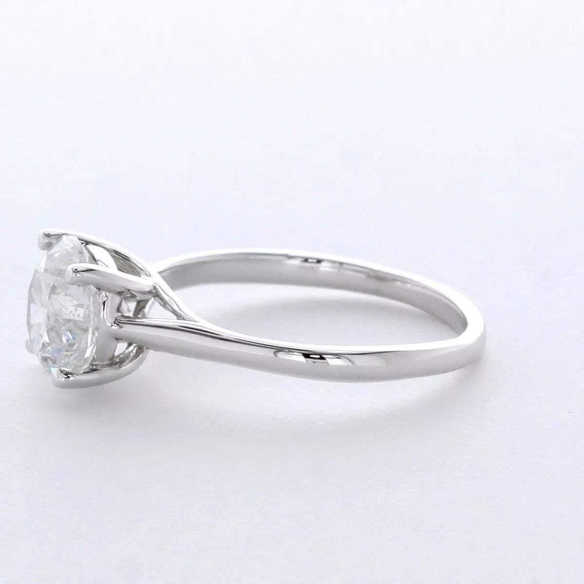 Solitaire Engagement Ring 14K Gold Trellis 2.43 CT Round Lab-Grown Diamond E SI1