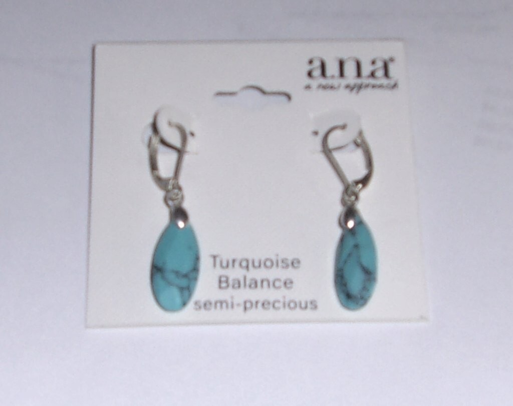 a.n.a Inspirational Jewelry Semi Precious Turquoise Balance Drop Earrings