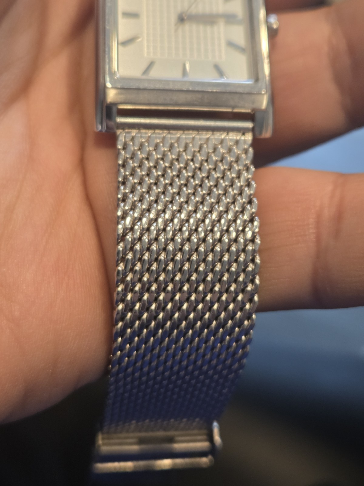 Bulova Men’s Dial Thin Tank Watch Accutron C8337706 Other Mesh Band EUC C202