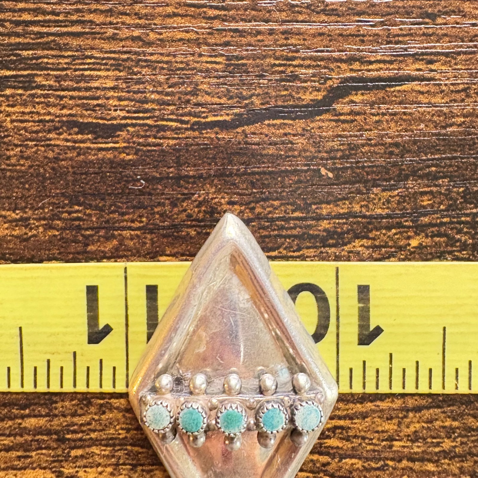 Turquoise Kite Diamond Shape Earrings Sterling Silver 925 Puffed 1.3″ L