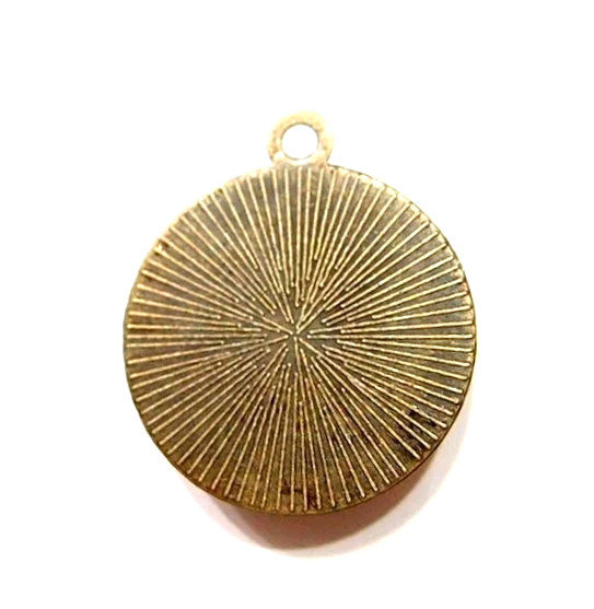 10 Antique Gold Round Colorful Purple Red Glass Tree of Life Pendants 35x30mm