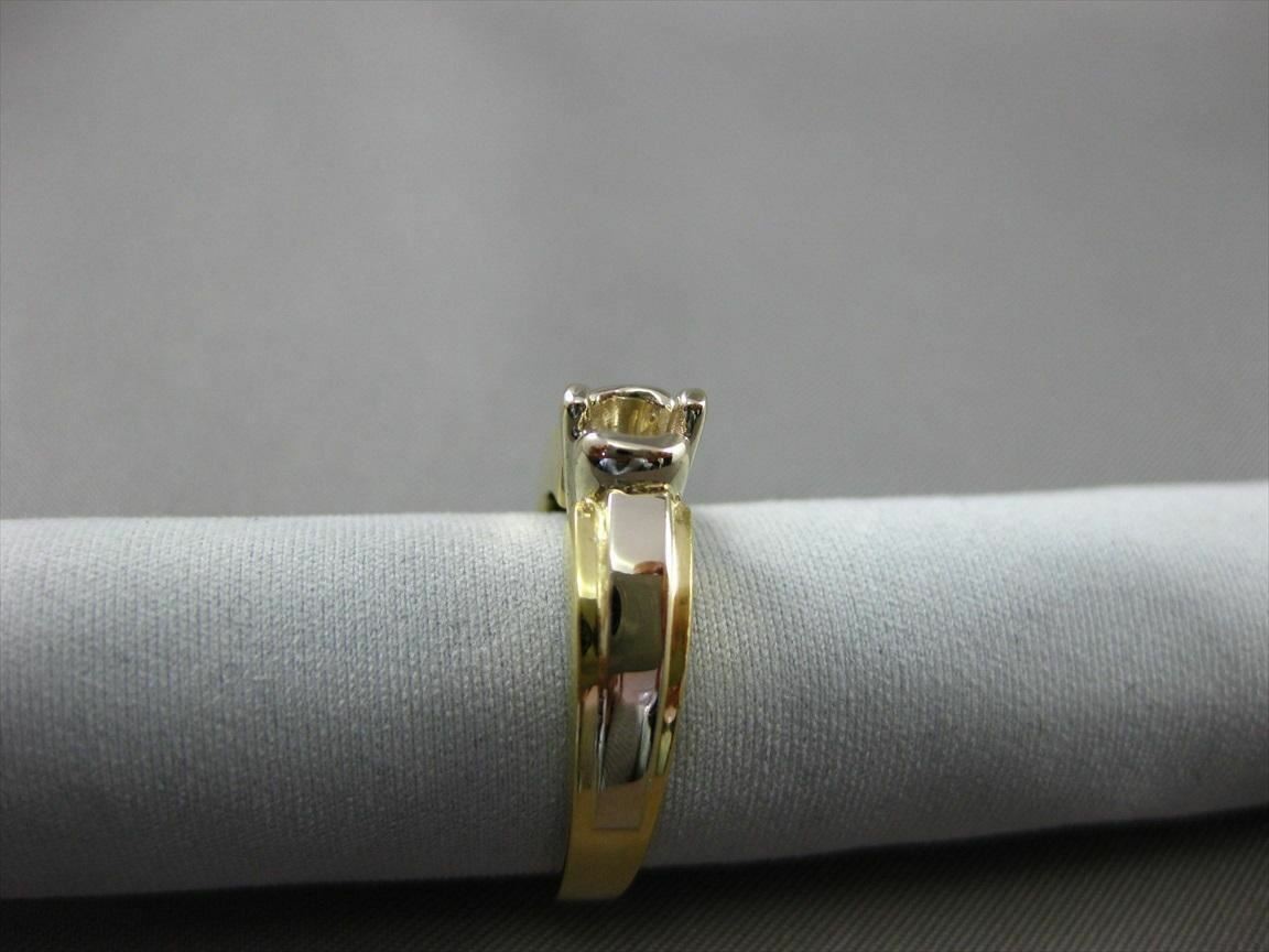 ESTATE 14KT TWO TONE GOLD 3D TENSION SOLITAIRE SEMI MOUNT ENGAGEMENT RING #24591