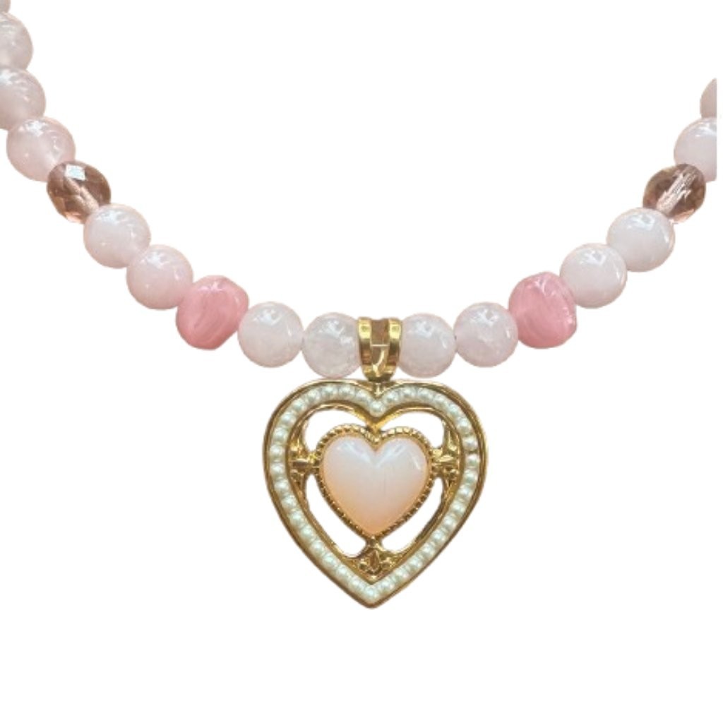 Hand-beaded necklace/bracelet set. “Heart I Beautiful!” NWT (WJW036)