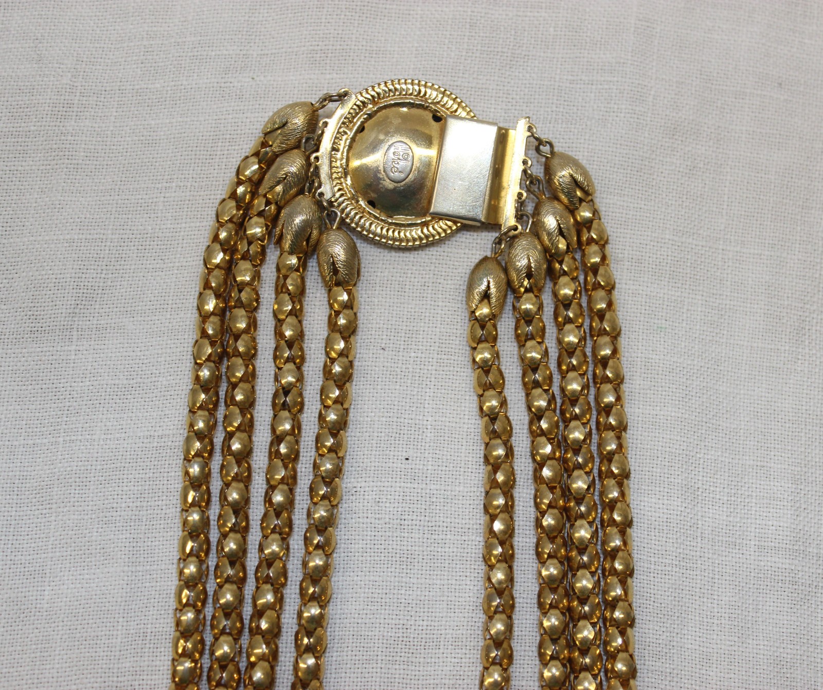Vintage Hobe’ Multi-Strand Necklace Gold Tone Hobe 4 Strand