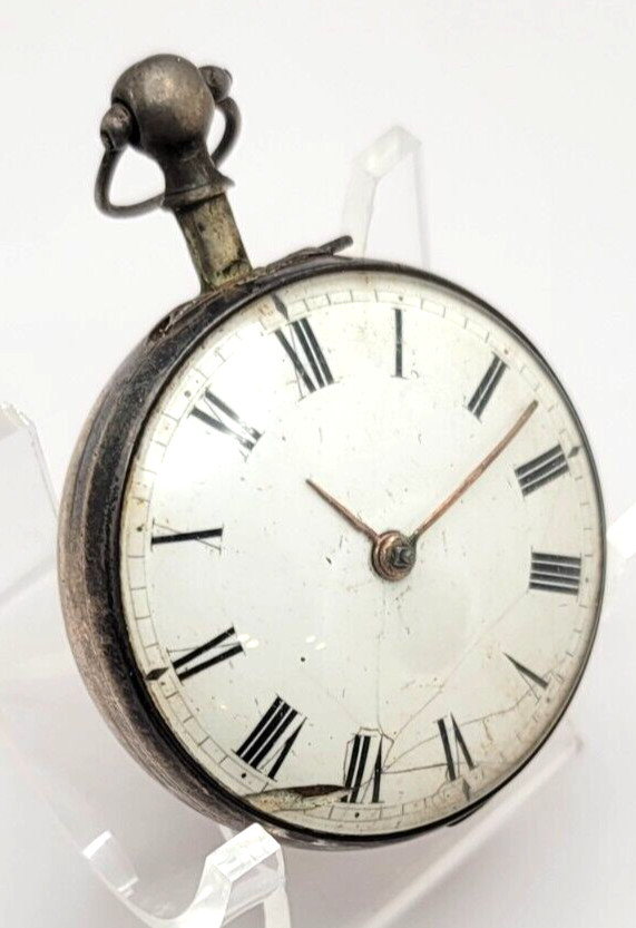 Antique Robinson London Pair Case Verge Fusee Pocket Watch AS IS (good balance)