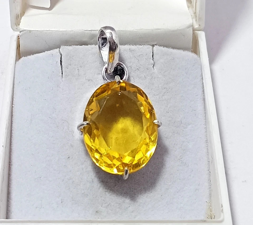 30.85 Ct Oval Cut Natural Citrine Sterling Sliver Pendant – Trending Gemstone