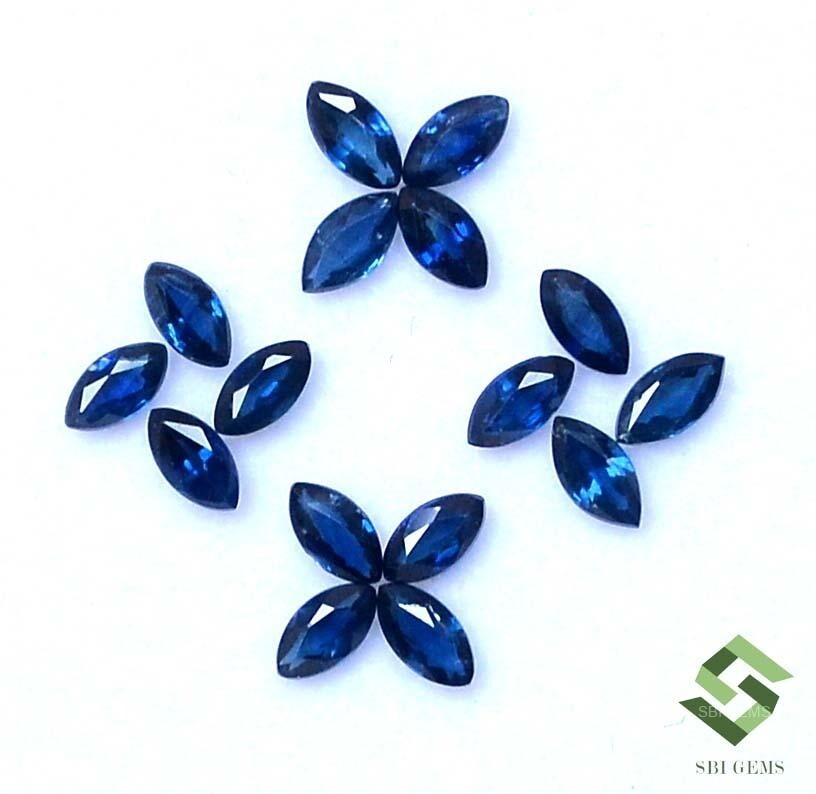 4x2x1.5 mm Natural Blue Sapphire Marquise Cut Lot 15 Pcs 1.87 Cts Loose Gemstone