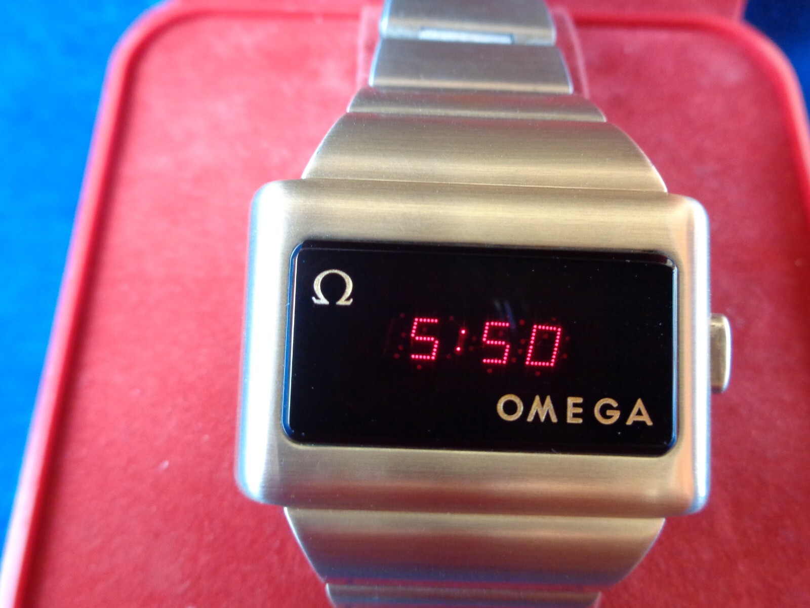 1972 OMEGA Time Computer 1 Cal. 1600 LED Watch Gold Filled w/original box