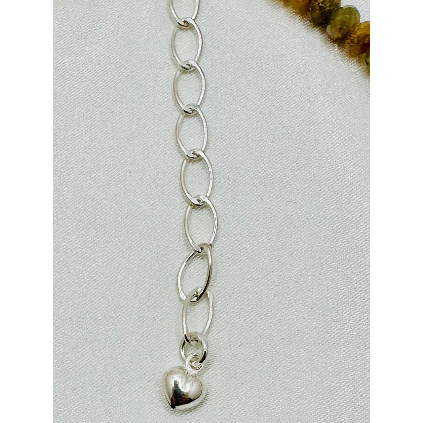 Jay King Sterling DTR Silver Faceted Green Amber Garnet Graduated Bead Necklace