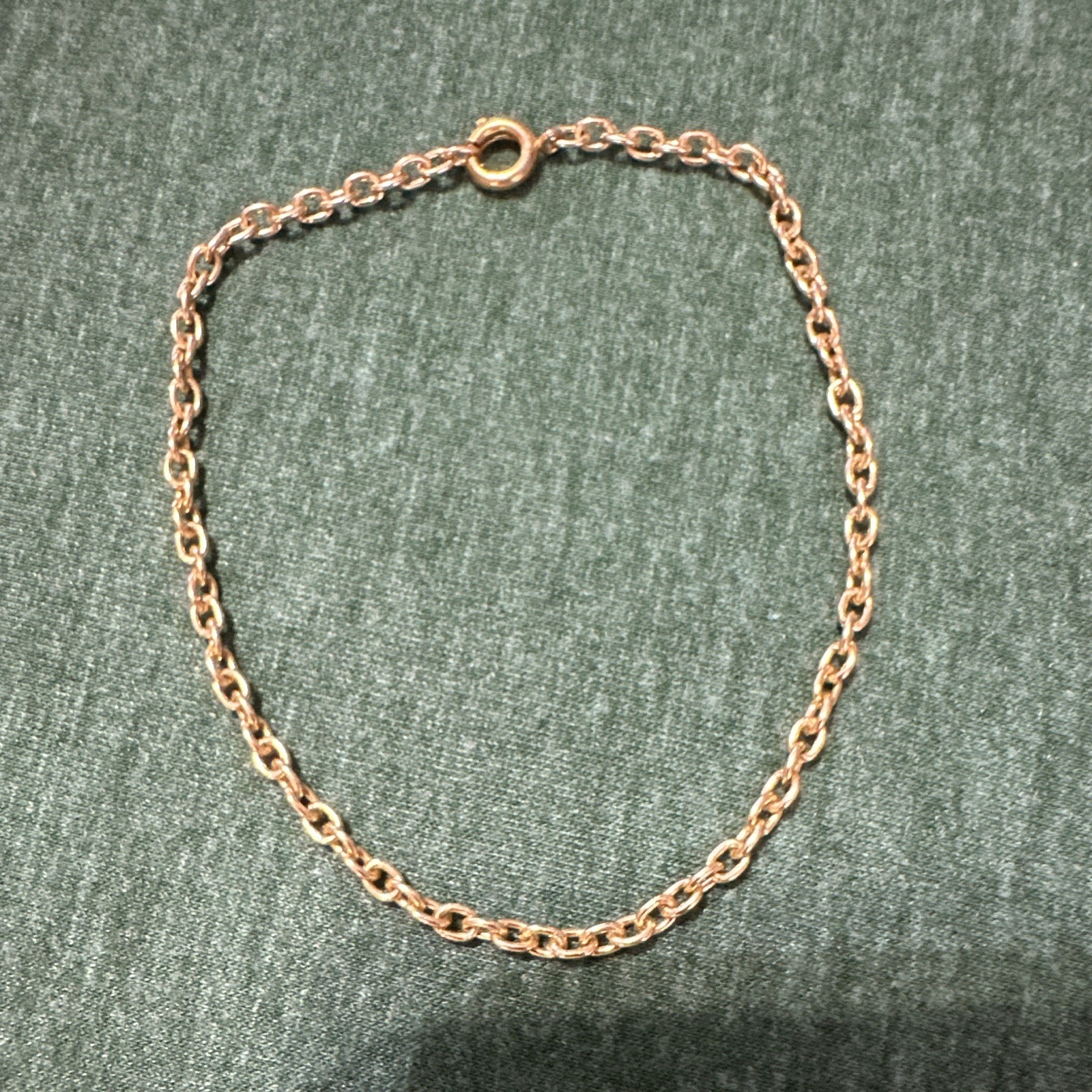 Gold Tone Metal Cable Chain Bracelet with Spring Ring Clasp, No Stone