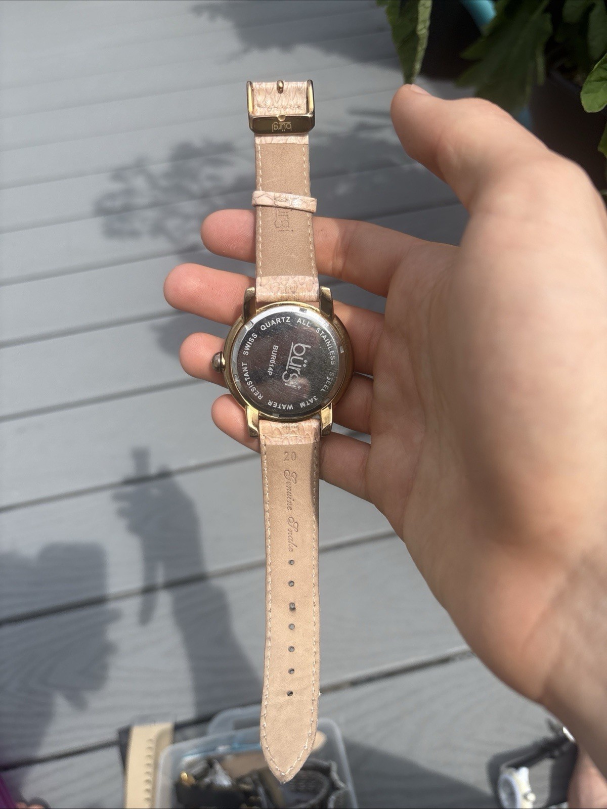 RUNNING Bürgi BUR014P Swiss Quartz Diamond Mother of Pearl & Genuine Snake Watch