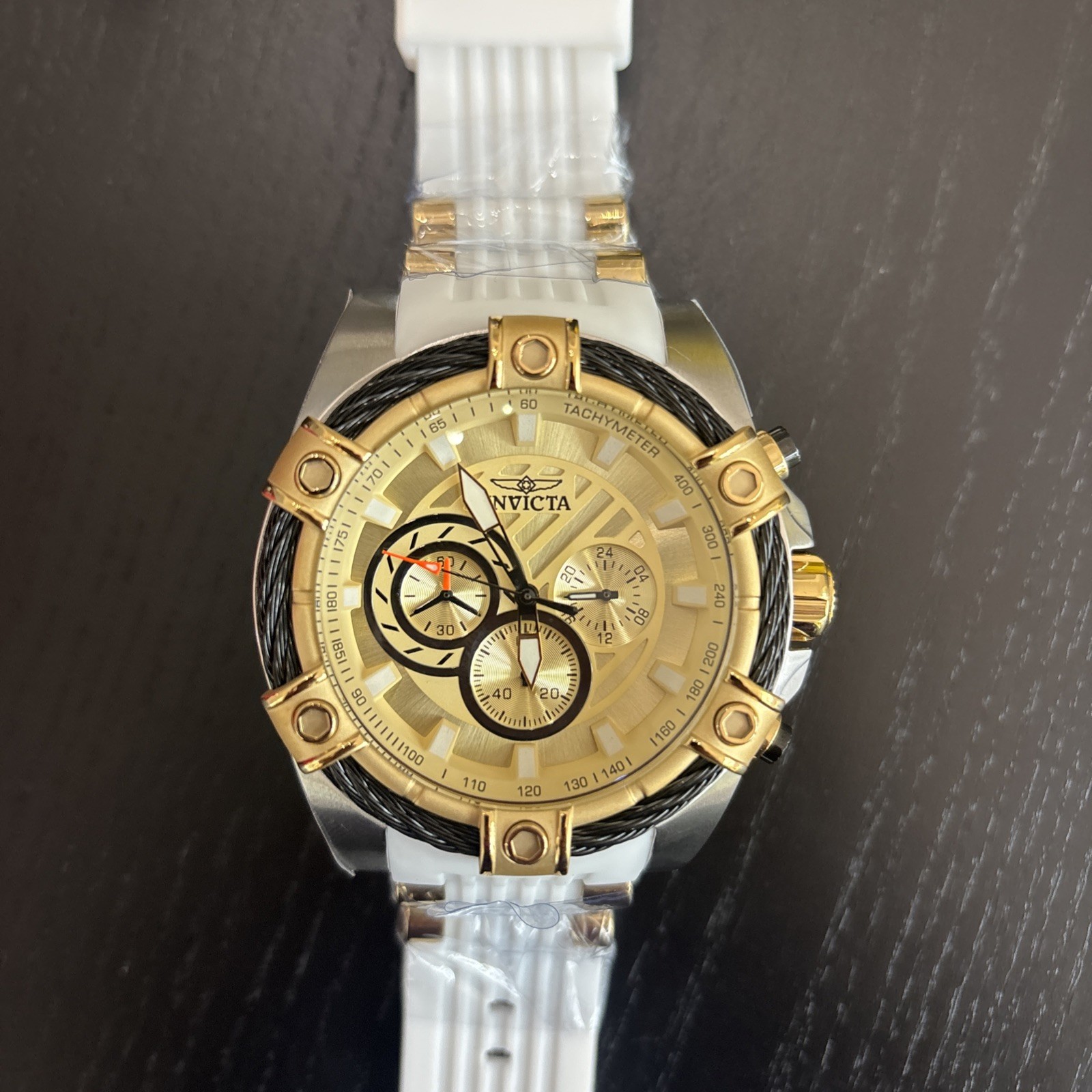 Invicta Bolt Girdex Men’s Watch $ 349.00 – Gold & White – Chronograph – 52mm
