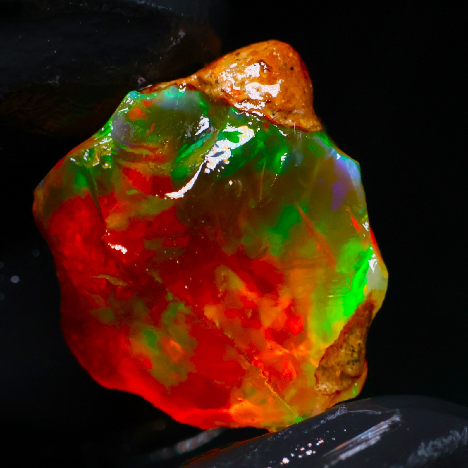 Natural Ethiopian Welo Opal Rough 15.65 Ct Gemstone – Bright Play of Color Fire