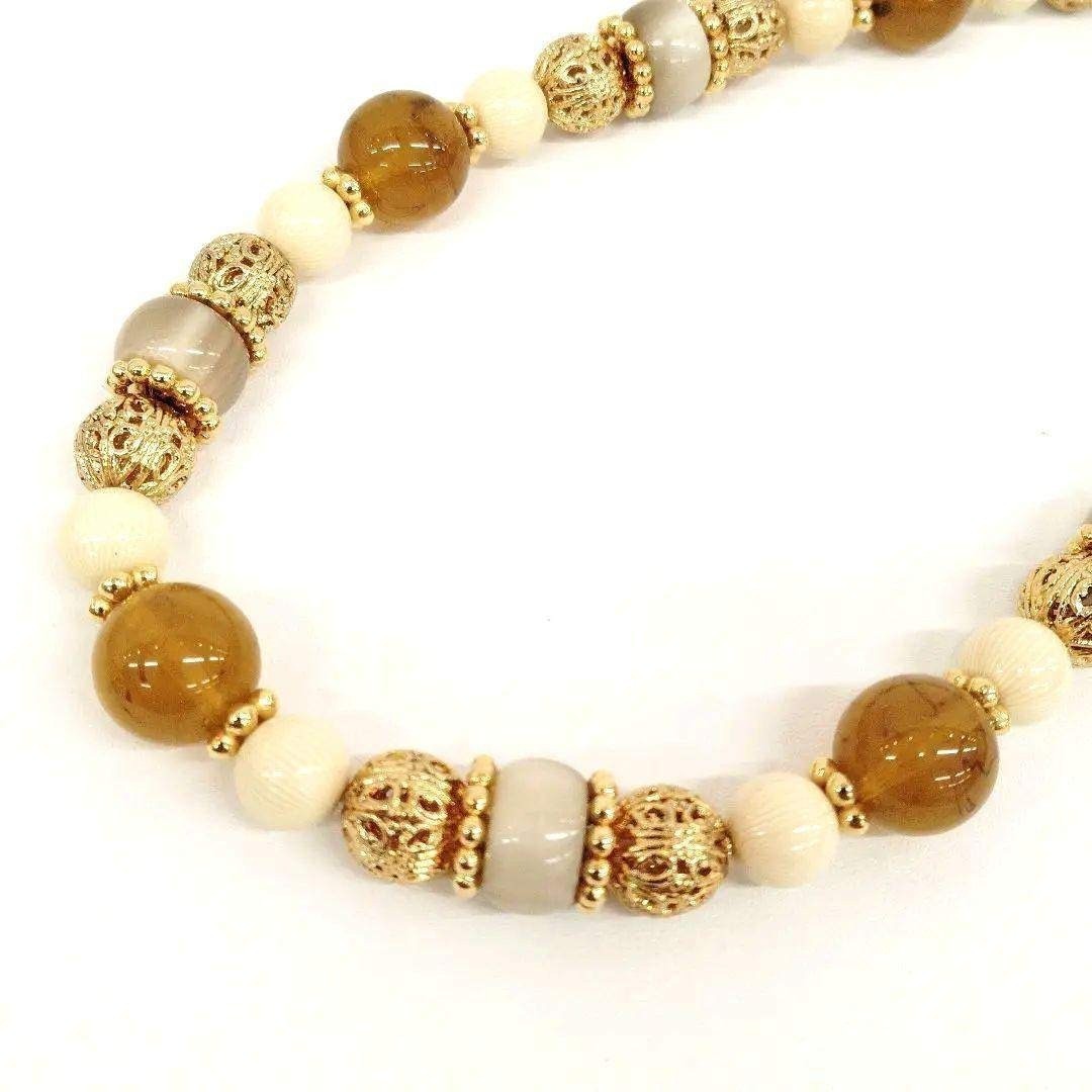 Excellent+++ AVON Vintage Necklace – Brown, Ivory, Gray, Multicolor
