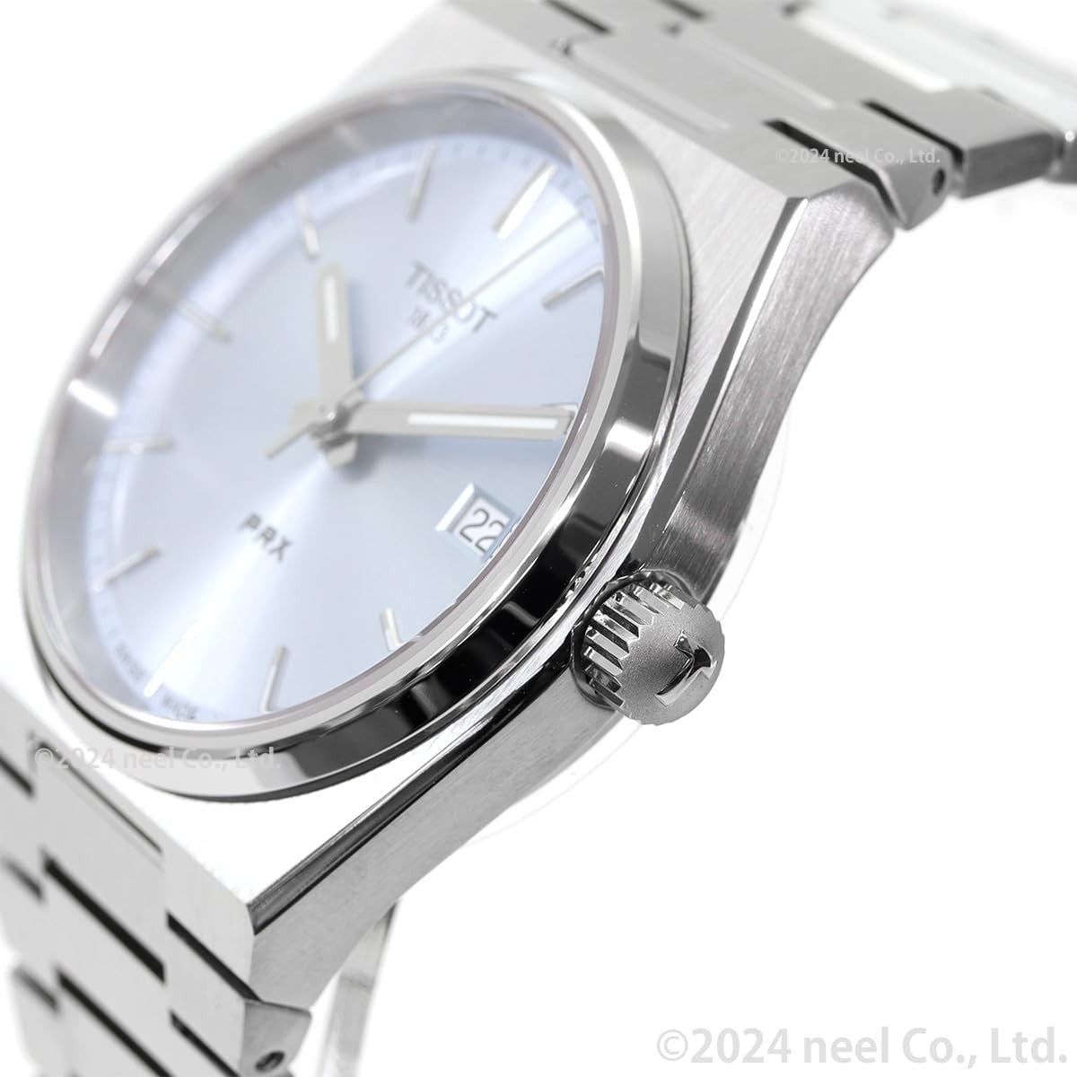 Unused TISSOT PRX T137.210.11.351.00 Light Blue Stainless Unisex Watch in Box