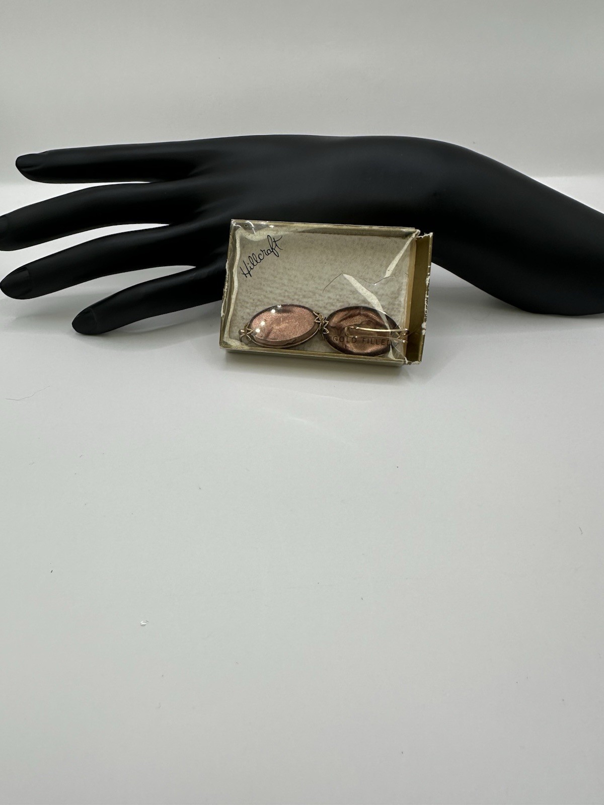 Vintage Hillcraft Earrings Copper Gold Shimmer Lucite Slip-On