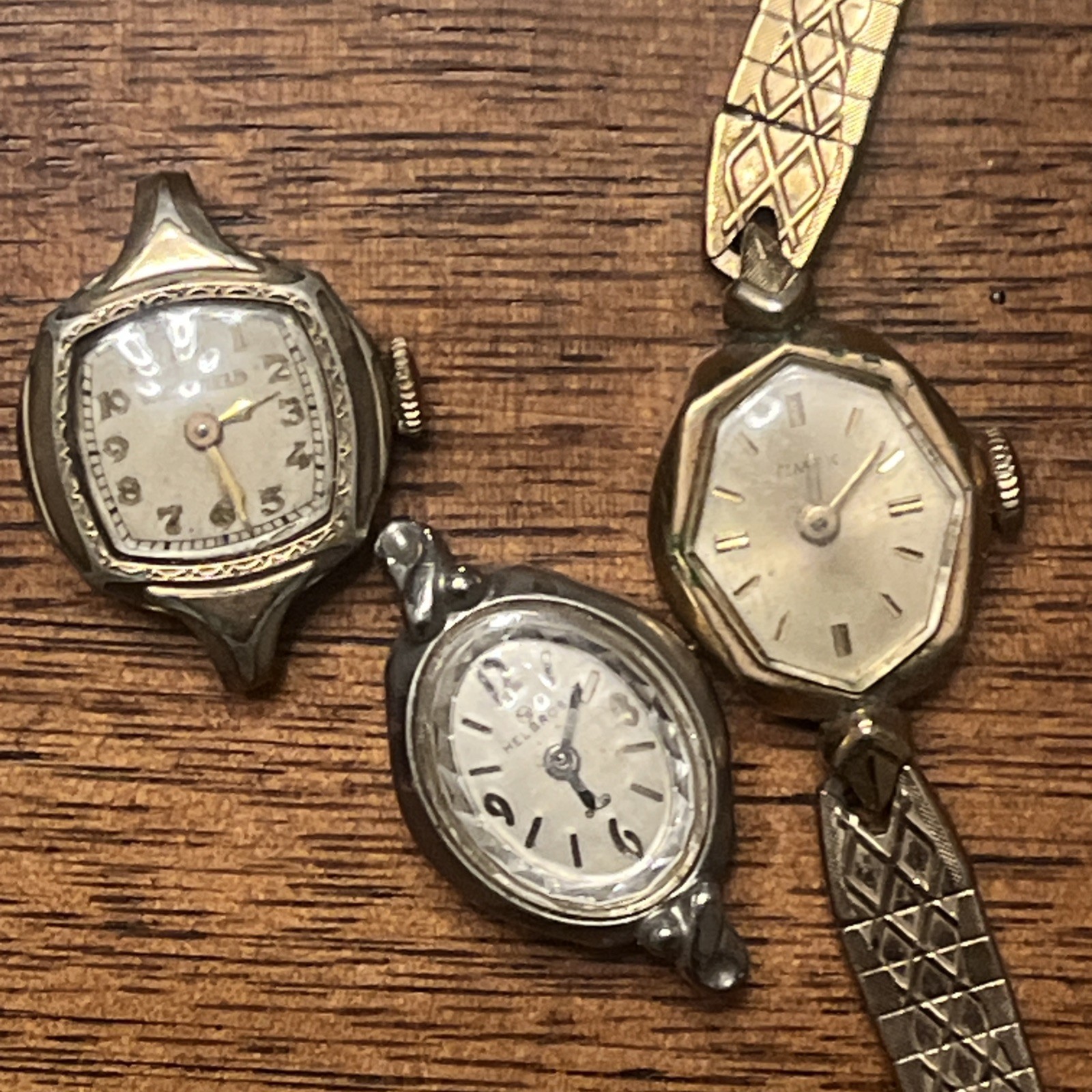 Vintage Estate Costume Jewelry LOT Timex CORO Watch & Earrings Melba Brass