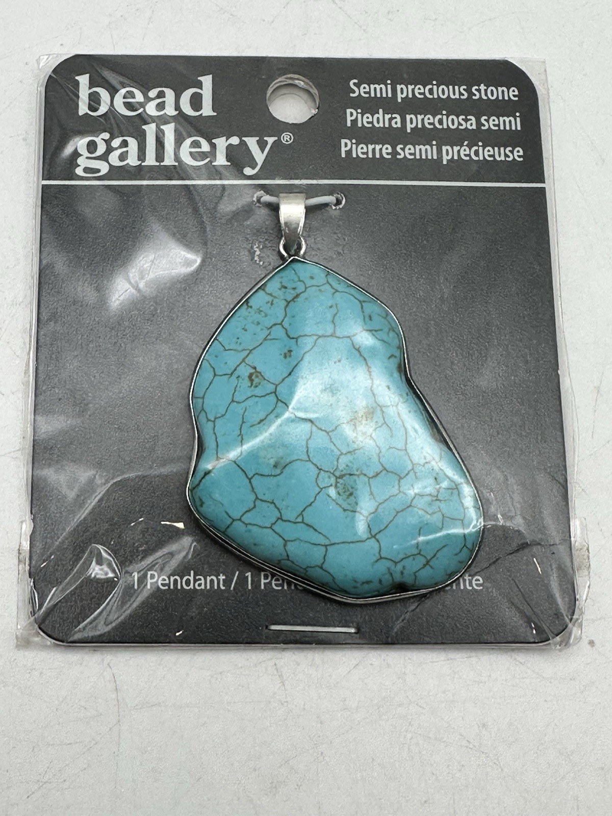 Halcraft Bead Gallery Semi Precious Stone Pendant Turquoise Dyed Howlite Drop