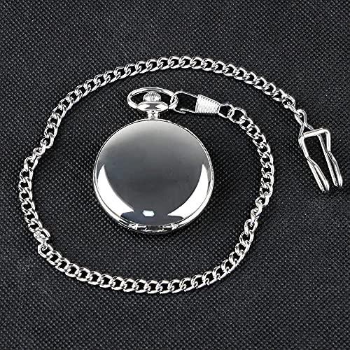 Smooth Pocket Watch Alloy Steel Quartz Roman/Arabic Numerals with 37cm CF1002