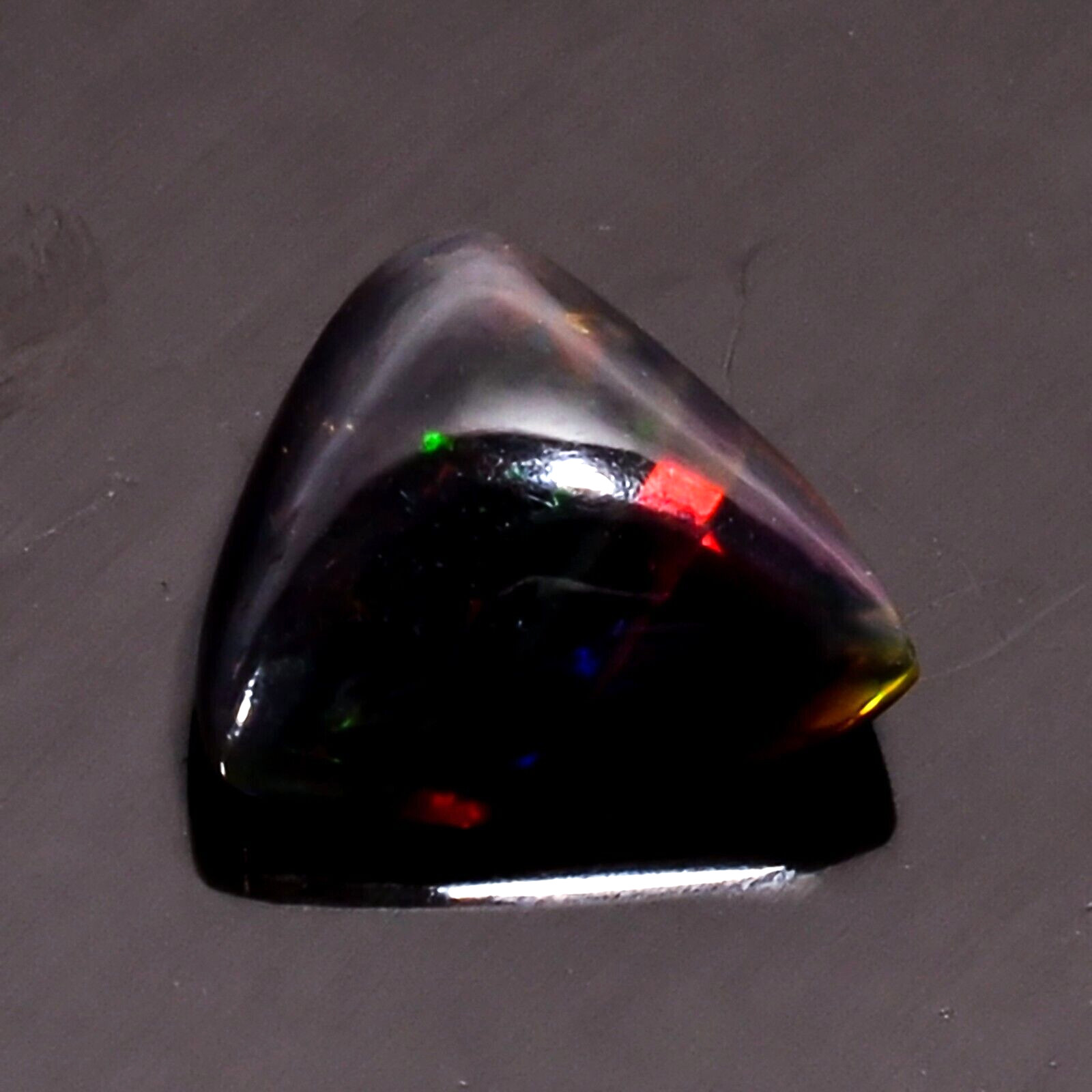 Natural Black Ethipion Opal Trillion Shape Cabs 3.5 Ct Loose Gemstone 13X12X6 mm