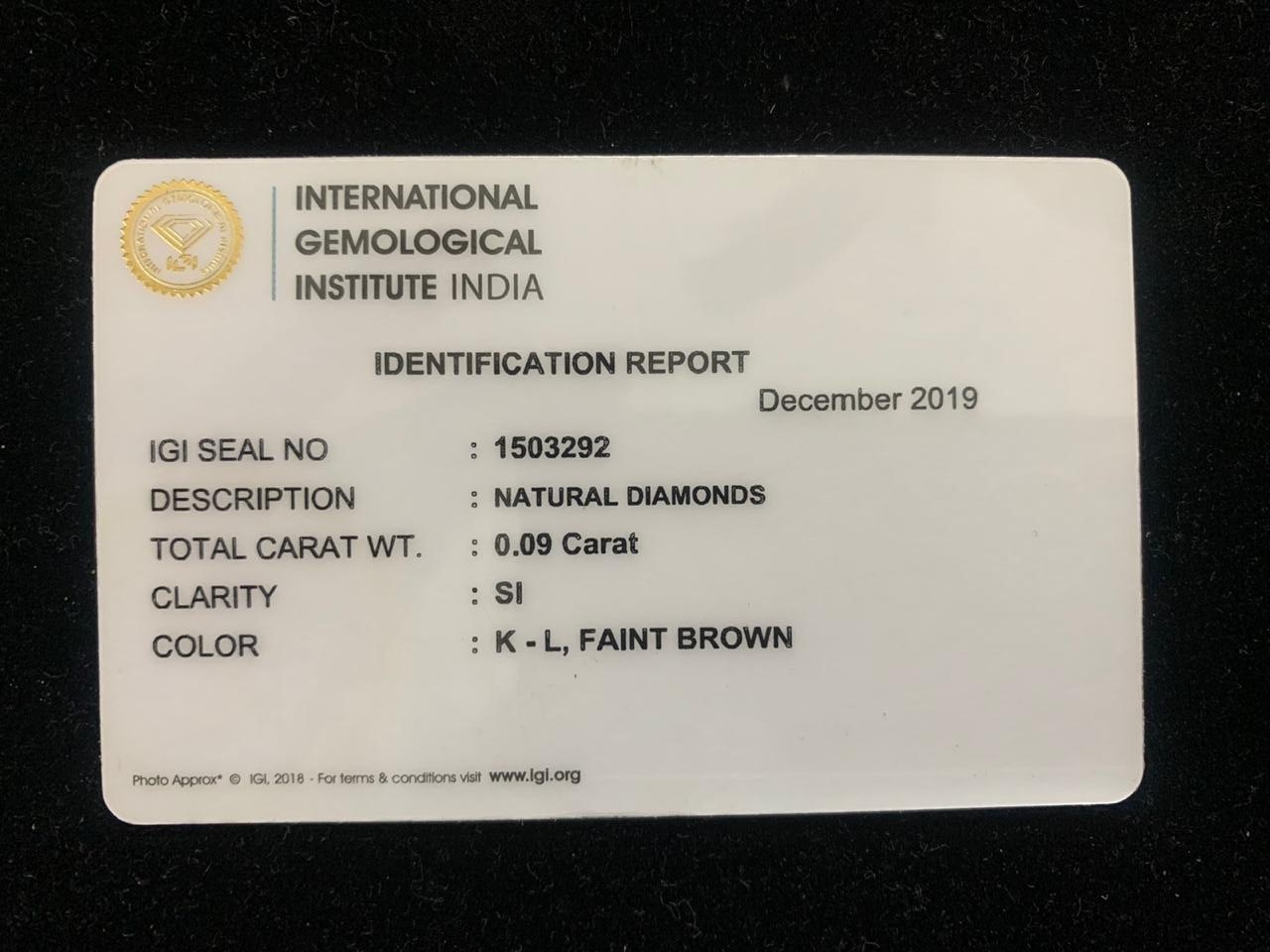 0.09 Ct IGI CERTIFIED NATURAL DIAMOND M/I1 ROUND CUT LOOSE 1 DIAMOND