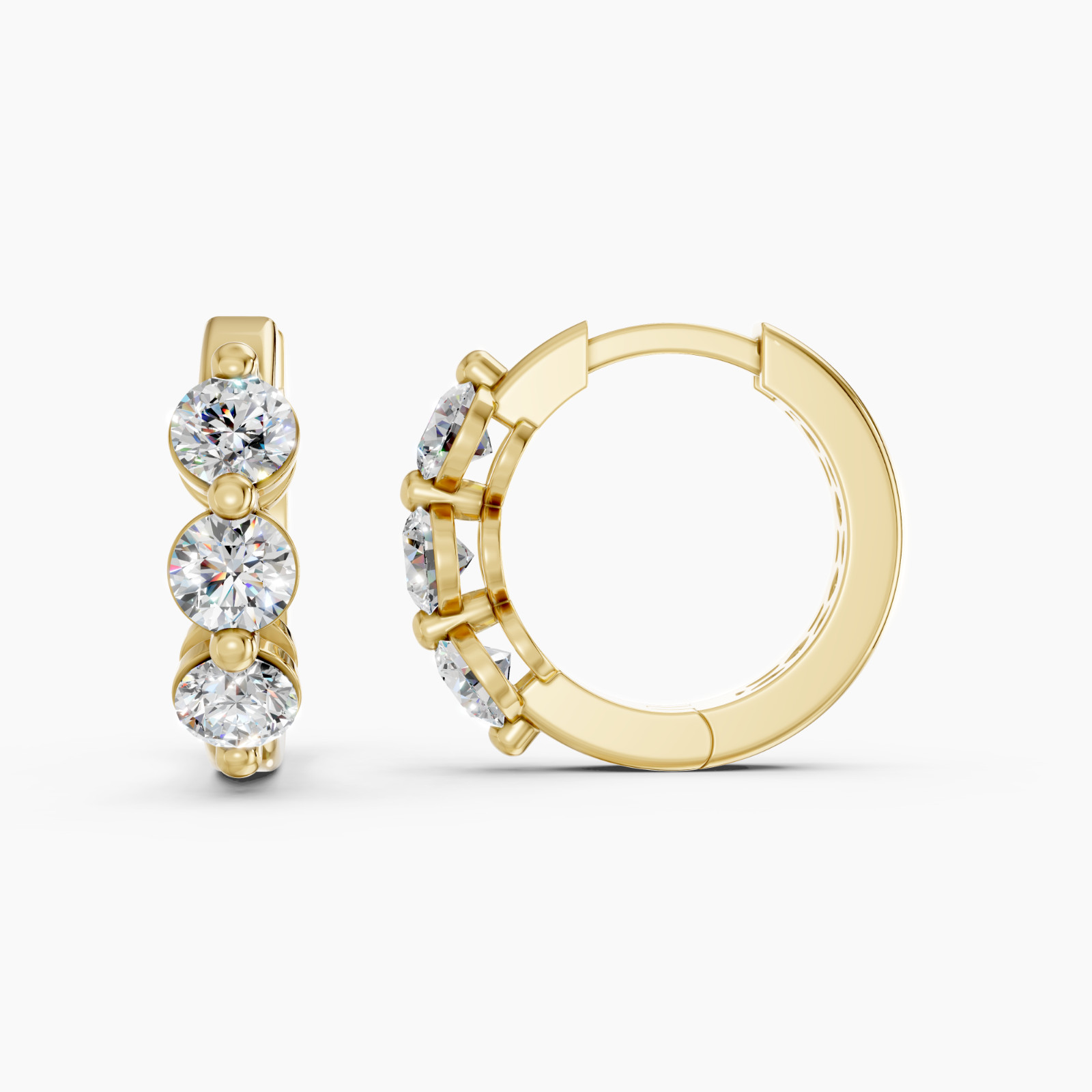 1.45 Carat Round Cut Moissanite Stone Hoop Earring in Sterling Silver for Women