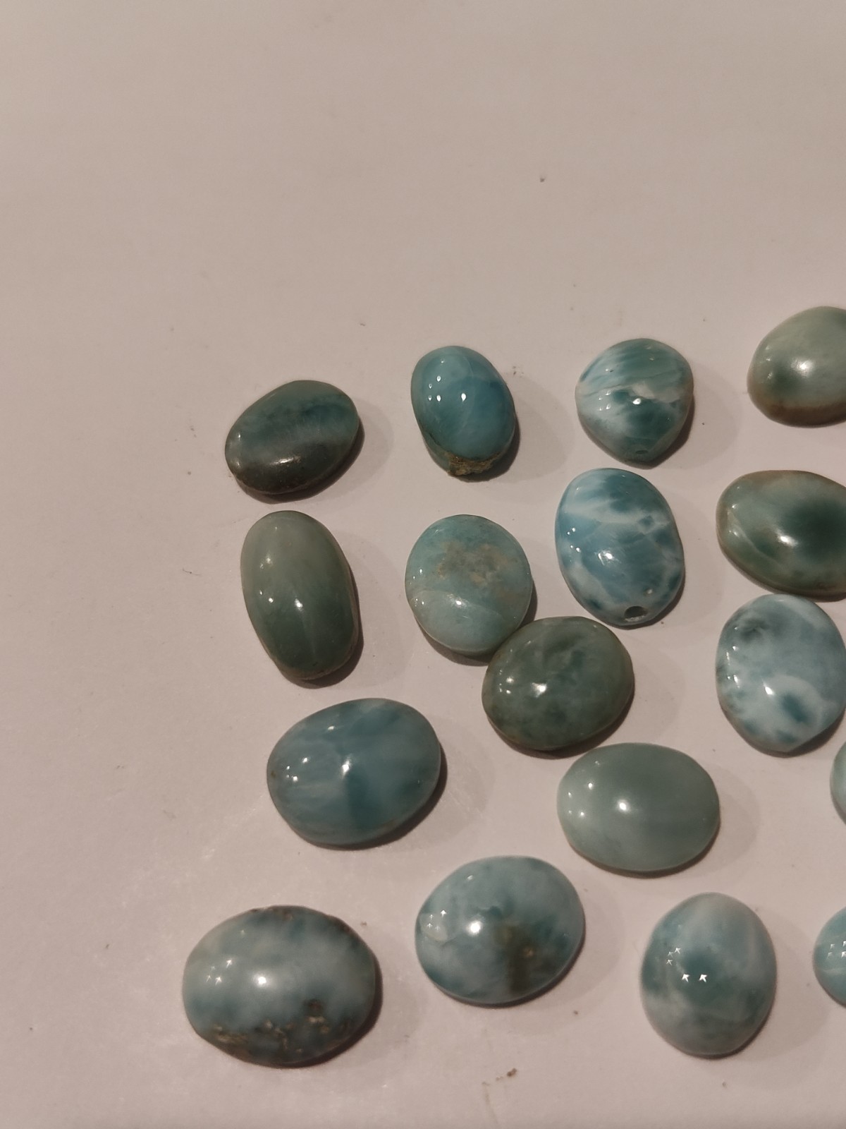 Misc Larimar Cabochons Lot 100 Cts Very Good Quality…Mix Of Calibrated Sizes