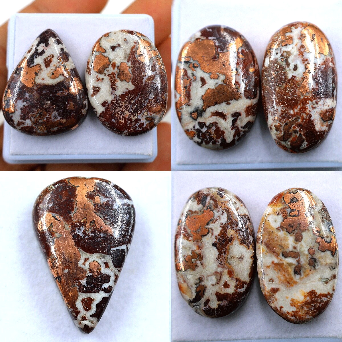 7 PC Natural Copper Dolomite High Quality 28mm-31mm Cabochon Loose Gemstones Lot
