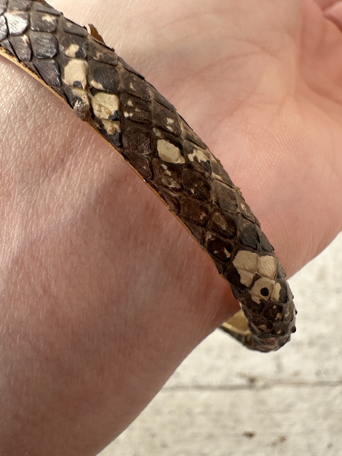 Vintage Snake Skin Italian Made Unique Bracelet