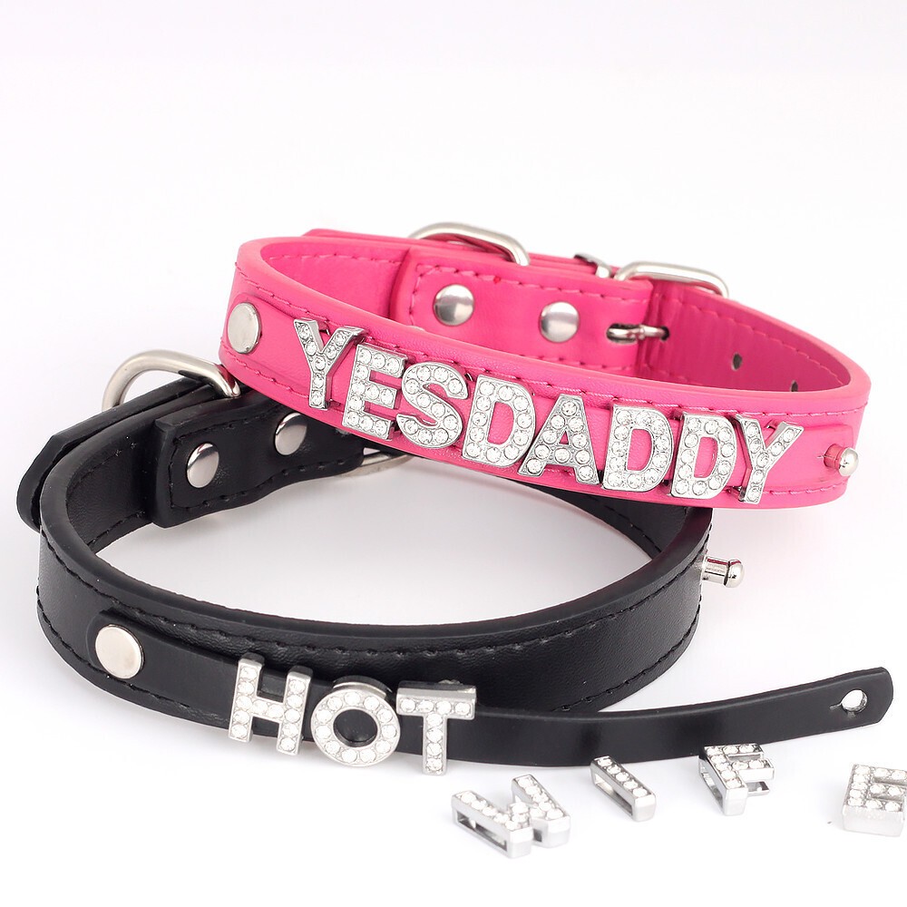 Gothic Wedding Accessories BDSM Collar Punk Choker Necklace Custom Letters Sweet