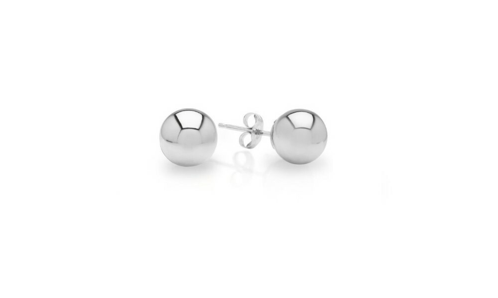 .925 Sterling Silver Post Ball Stud Earrings, Women & Girls, From 2-12MM